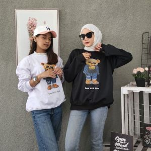 COD (BAYAR DI TEMPAT) CREWNECK WANITA TERBARU  SWEATER BERUANG WANITA VIRAL KEKINIAN MURAH CREWNECK/JAKET/SWEATER TEDY BEAR WANITA REAL PICT  ATASAN WANITA KECE  ATASAN WANITA COCOK BUAT OUTFIT HIJAB