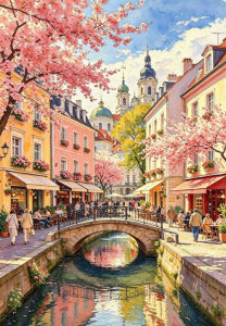 Jigsaw Puzzle for Adults 500/1000/1200/2000PCS European City Scenery DIY Craft Home Wall Decoration Gift Idea
