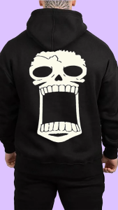 hoodie pria oversize distro RasaCloting sweater sablon the pirate king tengkorak gigi