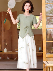 Young Mom's Guide to Traditional Chinese Style Half Skirt & Short Sleeve Two-Piece Sets