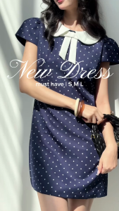 Đầm chấm bi ngắn dáng tiểu thơ thích hợp công sở Mimi Miều Est.2013