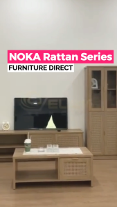 LOFT Design NOKA Rattan Looks 6 Drawers Chest Sideboard-Oak