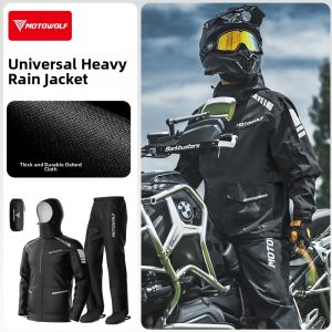 Motowolf | Heavy Rain Protection Motorcycle Rain Suit Set Thick Separate