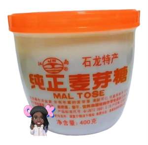 ผลิตวันที่14/10/25แบะแซจีน400กรัม แบะแซจีน แปะแซ Maltose ฝาสีส้มผึ้งน้อยสำหรับทำขนม เช่นตังเม ท็อปฟี่โบราณ หรือทำอาหาร 麦芽糖