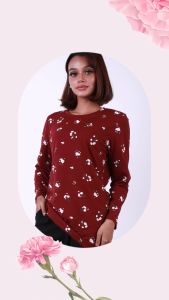 US Ladies Cotton Women Long Sleeve Flora Tops 2127005 2127006 2127007