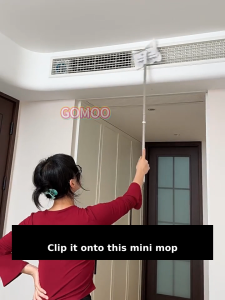 Automatic Cloth Clip Flat Mop 360° Rotating Hands Free Wet Dry Floor Cleaner Dust Removal Reusable Face Towel Mop for Home Kitchen Bathroom