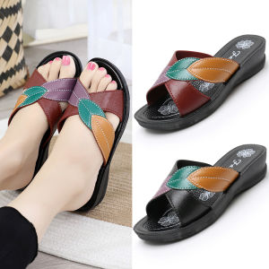 Giày Sandal Nữ Đế Xuồng Thời Trang Mùa Hè Chống Trơn Trượt Giày Sandal Size Lớn Giả Da Dép Phong Cách Thoải Mái Dành Cho Các Bà Mẹ