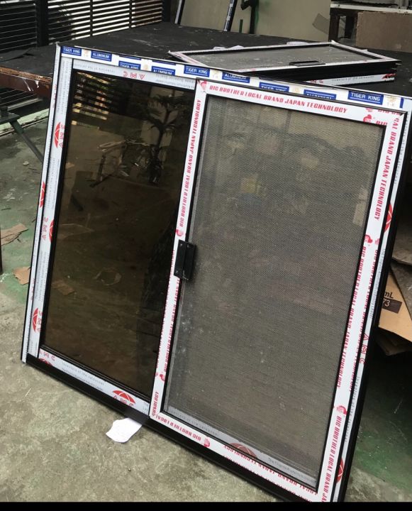 H 90cm X 90cm W Aluminum Sliding Window W Screen Reflective Glass