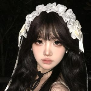 Elegant White Lace Lolita Hair Accessories Womens Cute Sweet Maid Headwear Generate Color Lolita Girl Servant Hairband