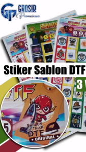 Persamaan Gambar Stiker Sablon Setrika DTF 1 Lembar Isi 49 Pcs Banyak Varian Motif Menarik