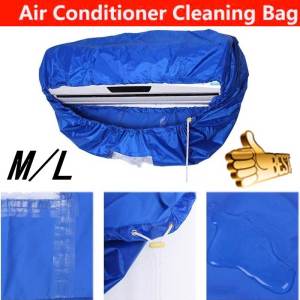 Waterproof Professional Air Conditioner Cleaning Cover with Drain Outlet Waterproof Dust Clean Protector Bag Cover