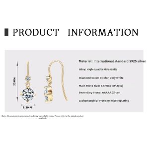 CZ Moissanite Brilliant Flash Starry Night Earrings Silver