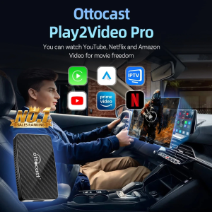 OTTOCAST Play2Video Pro Wireless CarPlay Android Auto Adapter Built in Youtube Netflix IPTV TikTokCar Accessories for Kia Toyota