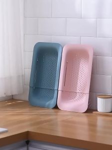 Rổ Lọc Đa Năng Có Thể Điều Chỉnh Đặt Trên Bồn Rửa Có Thể Thu Gọn Dùng Để Đựng Rau Củ Quả Rửa Và Ráo Nước Trong Nhà Bếp