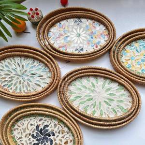 Huaaobai | Nordic Style Rattan Decorative Tray