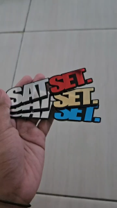 Emblem logo SATSET akrilik acrylic timbul 3d