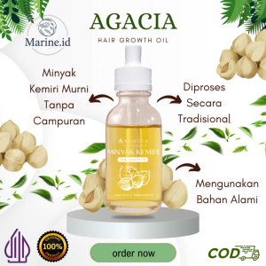 AGACIA HAIR GROWTH OIL - Minyak Kemiri Murni / Serum Penumbuh Rambut Cepat Botak / Menyuburkan Rambut / Perawatan Rambut Rontok / Penebal Rambut / Rambut Tipis / Rambut Rusak / Original 100% Asli / Herbal Alami / Kemiry / Penumbuh Brewok Alis Bulumata