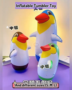 90cm Inflatable Toy Baby Toys Penguin Bath Kids Outdoor Children Party Decoration Mainan Kanak Boxer 3D Punching Tumbler