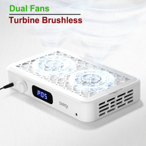 Two Fans Turbine Brushless Nail Dust Collector Strong Suction Vacuum For Nails Manicure Tool Adjustable Speed Nail Dust Machine
