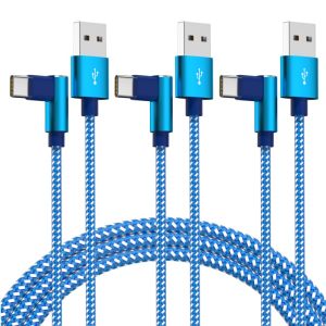 Fast Charge 90 Degree USB Type C Data Cord Aluminum Alloy Head USB Cable For iPhone 17 Samsung Xiaomi Huawei Phone Charger