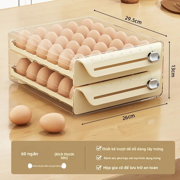 Hộp Đựng Trứng PET Kiểu Ngăn Kéo Hai Lớp, Giữ Tươi, Hộp Đựng Trứng ...
