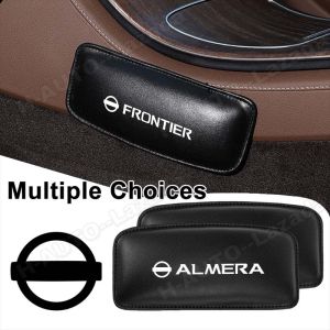 Car Knee Pad For Nissan Almera Frontier Grand Livina Sunny Navara Serena Teana X-Trail Np300 Skyline Sentra Pulsar Gtr Sylphy Nv200 Terra Juke Versa Rogue Pu Leather Knee Brace Seat Back Support Cushion Car Assessoires Interior