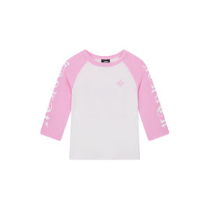 A chock | Slim Gothic Print Paneling Short Sleeve Tshirt
