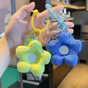 พวงกุญแจ ผ้าฝ้ายพีพี งานปักดอกไม้ สดน้อยน่ารัก