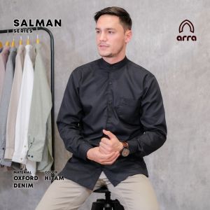 Baju Kemeja Laki Laki Simple Desain Keren Simple Kancing Lengan Panjang Koko Salman Khaki