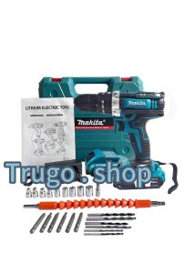 MAKITAไขควงไฟฟ้า สว่านไขควงกระแทก 3 ระบบ สว่านเปลี่ยนหัวได้ พร้อม ดอกสว่าน เจาะ สว่าน ไฟฟ้า สว่านไร้สาย สว่านไฟฟ้าไร้สาย เจาะไม้ เจาะเหล็ก เจาะปูน อุปกรณ์ครบกล่อง