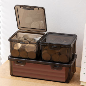 Dustproof Transparent Plastic Coin Storage Box One Yuan Five Jiao Coin Money Box Home Use Childrens Game Coin Saving Jar