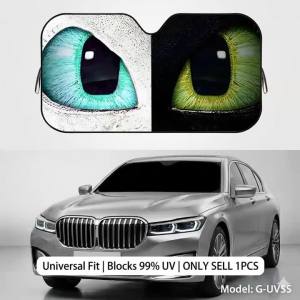 Funny Dragon Eyes Reusable Double-Sided Windshield Sun Visor UV Block Portable Heat Shield Cover
