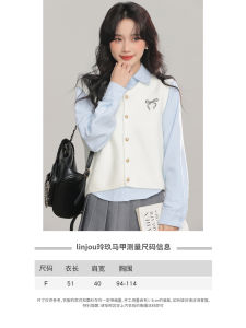 เสื้อเชิ้ตแขนยาวสีฟ้าสำหรับผู้หญิง เสื้อเชิ้ตทรงตรงสีพื้น เส้นใยอะซิเตท โพลีเอสเตอร์ ใส่ได้ตลอดทั้งปี ดีไซน์ฤดูใบไม้ผลิและฤดูใบไม้ร่วง