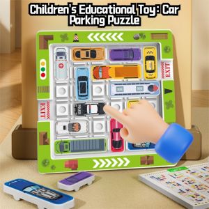 Childrens educational puzzle game for logical thinking and concentration parking lot with moving vehicles and maze toys