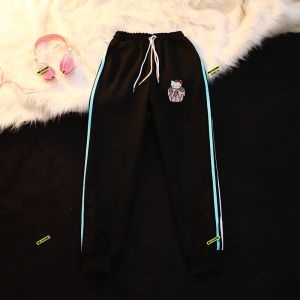 Girls Cotton Casual Sports Pants Autumn Winter Fashionable Medium to Large Children Trousers Comfortable Loose Fit Cartoon Pattern