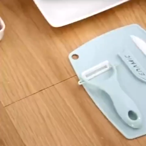 3in1 Ceramic Fruit Knife Peeling Cutting Board Set Practical Recommendation