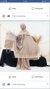 Mukena Nameera 2in1 matt Microtex super lembut halus murah bentuk dada ada pita lepas seperti gaun