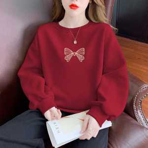 เสื้อฮู้ดคอกลมคอตตอนแท้ระดับไฮเอนด์สำหรับผู้หญิง ฤดูใบไม้ร่วง/ฤดูหนาว เสื้อคลุมแบบสวมหัวแบบหนาและอบอุ่น เสื้อฮู้ดแฟชั่น