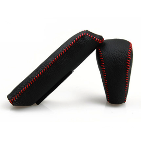 Car Manual Automatic Gear Leather Shift Knob Cover Handbrake Gear Cover Hand Sewing Special Gear Head Sets Hanging Gear Lever Cover
