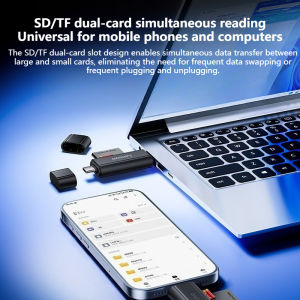 Lenovo | Lenovo 2 in 1 Card Reader USB3.0 & Type C Universal Card Adapter Multifunctional Adapter for SD Card & Micro SD Card