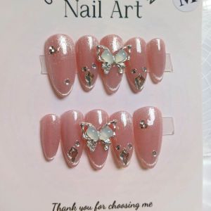 Móng tay thiết kế Nail box mắt mèo hồng mã số AB28