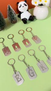 Stainless Steel 26 A-Z Letter Keychain Pendant Motorcycle Keychain Accessories Valentines Day  Gift