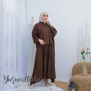 Faradiba set rok rayon polos premium