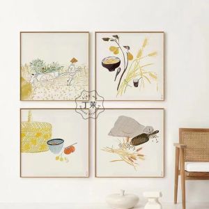 Simple Modern Decorative Painting Solar Terms Living Room Dining Room Wall Art Sofa Background Chinese New Style Restaurant Decoration