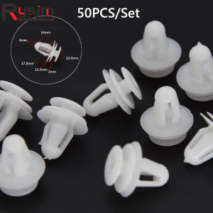 50Pcs 8mm Car Bumper Clips Fastener Rivet Retainer Push Engine Cover Car Door Trim Panel Clip Fasteners Universal Fit for Toyota