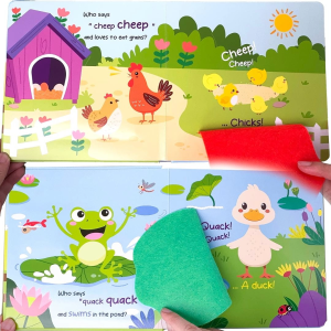BEAR TALE English Enlightenment Fun Touch Flip Book Early Childhood Education Interactive Picture Books for Kids 10Pages
