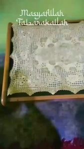 taplak meja tamu vinyl besar ukuran 48x110cm motif emas persegi panjang dan oval