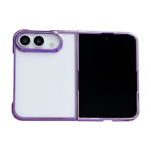 szhaiyu | Luxury Glitter Plating Transparent Case for iPhone DuoiPhone 18 Fold Metallic Color Slim Two-Piece Set Shockproof Cover Funda
