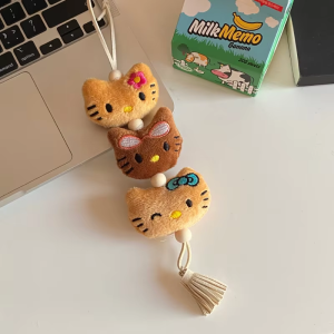 Sanrio Hello Kitty Plush Keychain Kawaii Children Anime Plushie Pendant Keyring Cute Women Bag Car Keychians Girl Birthday Gifts