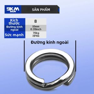 Bộ 50 Vòng Chia Ngã Ba Câu Cá Bằng Thép Không Gỉ 9KM Chịu Lực Cao Nước Mặn Mồi Kết Nối Vòng Bền Chống Ăn Mòn Cho Câu Cá Biển Hồ